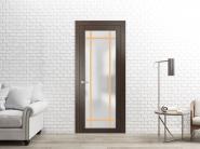 Romula Single Door with Frosted Glass and Aluminum Strips