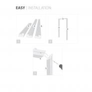 Romula Single Door with Frosted Glass and Aluminum Strips