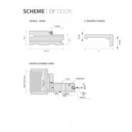 Romula Single Door with Frosted Glass and Aluminum Strips