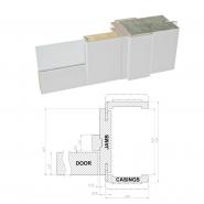 Romula Single Door with Frosted Glass and Aluminum Strips