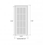 Romula Single Door with Frosted Glass and Aluminum Strips